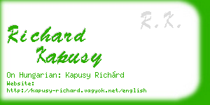 richard kapusy business card