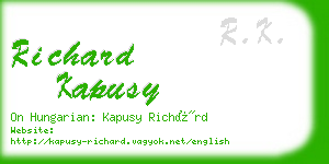 richard kapusy business card